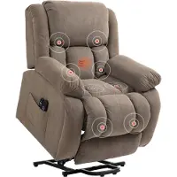 HOMCOM Multifunctionele elektrische relaxfauteuil - Fluweel (Polyester) - 93x104x100cm - Bruin