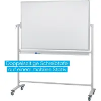 Franken Verrijdbaar en draaibaar whiteboard - geëmailleerd - B 1200 x H 2200 mm - met opbergbak