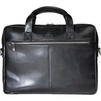 Exacompta Exactive lederen laptoptas zwart voor 14" notebook, gewatteerd, organiser, ritsvakken, trolleyhoes, schouderriem