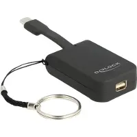 DeLOCK Premium USB-C naar Mini DisplayPort adapter sleutelhanger met DP Alt Mode (4K 60 Hz) / zwart - 0,05 meter