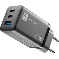 Cellularline Multipower Micro 65W - Snellader - 3 Poorten - GaN-technologie