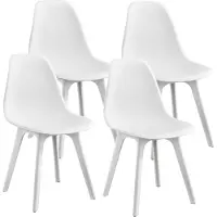 En.casa Eetkamerstoel Lendava 83x54x48 cm set van 4 kunststof wit