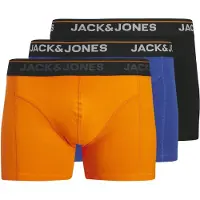 Jack & Jones Heren plus size boxershorts trunks jactheodore 3-pack effen oranje/blauw/zwart