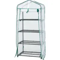 En.casa Tuinkas Chaam foliekas 158x69x49 cm wit