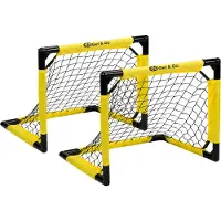 Get & go Voetbaldoel Opvouwbaar Set van 2 - 55x44x44 cm - Voetbalgoal voor kinderen - Zwart/Geel