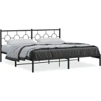 vidaXL Bedframe met hoofdbord metaal zwart 193x203 cm