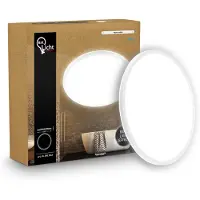 B.K.Licht LED plafondlamp, LED paneelverlichting, plat, indirect licht, IP44, neutraal wit
