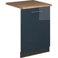 Vicco Vaatwasserfrontpaneel Fame-Line Donkerblauw hoogglans 60 cm , WB Eik, Model 54814