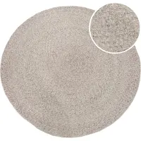 Axi Corfu Buitenkleed, rond, beige/rosé - Geschikt voor buiten én binnen / Buitenkleed gemaakt van gerecyclede PET-flessen - 120x120cm / Dikte: 5mm
