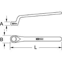 Ks Tools Ringsleutel met isolatie, gebogen, 6 mm 117.1306