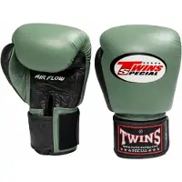 Twins special BGVL 3 Air Flow Bokshandschoenen – Premium Leer – Olijfgroen/Zwart - 12 OZ