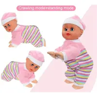 Ledy Toys Baby pop - kan kruipen en dansen - met baby geluiden - Crawling babypop - 20CM - incl. batterijen