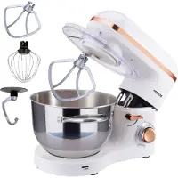 Arebos Keukenmachine - 1500W - Keukenrobot - 6L - Keukenmixer - Foodprocessor - Roestvrij Stalen Mengkom - 6 Snelheden - Wit