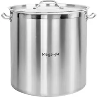 Mega -M PRO Hoge Pan 71 L – Roestvrij Staal met Gepolijste Rand – Efficiënt en Duurzaam Koken
