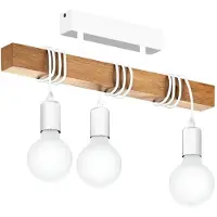 Eglo Plafondlamp Townshend, dimbaar, hout licht, Woon-/ Eetkamer, Hout, Vintage, plafondlamp hout