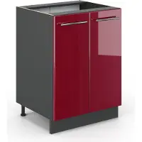 Vicco Fame-Line Keukenonderkast – 60 cm zonder werkblad Bordeauxrode hoogglans