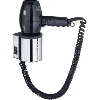 Keuco haardroger Plan 14995 chroom/zwartgrijs met houder 14995010037