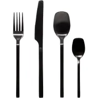 Secret De Gourmet Modern RVS Bestekset - 24 stuks, zwart
