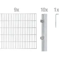 Alberts Dubbelstaafmat hekwerk Basisset Hoogte: 80 - 160 cm, totale lengte: 4 - 30 m, voor plaatsing in beton (set)