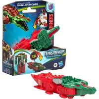 Transformers EarthSpark 1-Step Flip Changer Skullcruncher 4-inch conversierobot-actiefiguur Interactief speelgoed voor jongens en meisjes vanaf 6