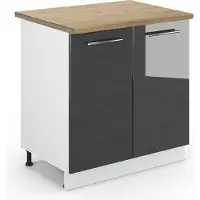 Vicco Fame-Line Wastafelkast – 80 cm, WB Eik Antraciet Hoogglans