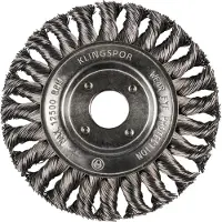 Klingspor BR 600 Z, ronde borstel, gevlochten, enkele rij, aantal rijen: 1, afmetingen: 125 x 14 x 22,23 mm, materiaal: 0,5 staal