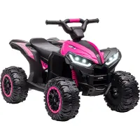HOMCOM Electric Ride-on Car Kunststoff, Metall 83L x 53B x 55,5H cm Schwarz+Rosa