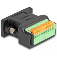 DeLOCK D-Sub 9 female to Terminal Block Adapter with push-button