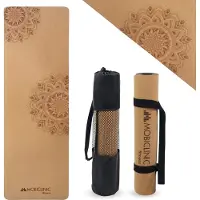 Mobiclinic EY-02 - Yogamat van kurk - Natuurlijke kurkmat - TPE - Yoga mat - Ecologisch - Antimicrobieel - Antislip - Evenwichtige demping - Inclusief draagtas - 183 x 61 x 0.4 cm