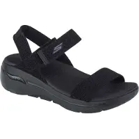 SKECHERS Dames Sandalen Go Walk Arch Fit - Polished zwart (38), Plat, Klittenband, Casual 140264