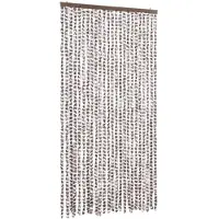 vidaXL Vliegenhor met chenille, taupe en wit, 100x200 cm