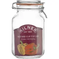 Kilner vierkante weckpot met beugelsluiting Helder, 2 L