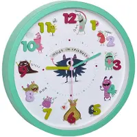 TFA-Dostmann Quartz Wandklok TFA Dostmann Little Monsters 30.9 cm x 4.4 cm Turquoise