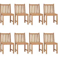 vidaXL Tuinstoelen 8 st met kussens massief teakhout