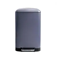 Perel metalen pedaalemmer met uitneembare emmer, solide antislipvoet en versterkte pedaal, ideaal voor thuis en op kantoor, inhoud 30 liter, rechthoekig 61,5 x 32,5 x 34,5 cm, grijs antraciet