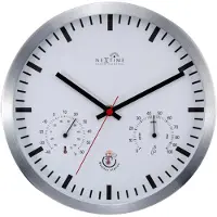 Nextime Station – Stationsklok – 25 cm – Metaal – Wit – Zendergestuurd