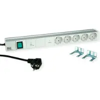 Bachmann 19" 1U 5xCEE7/3 1xswitch 1xGVS-Plus 2,0m CEE7/7