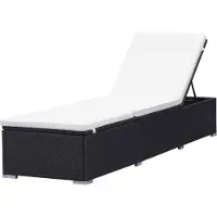 vidaXL Ligbed met crèmewit kussen poly rattan zwart
