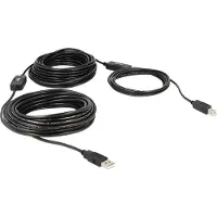 DeLOCK 83557 USB-kabel USB 2.0 USB-A stekker, USB-B stekker 20.00 m Zwart UL gecertificeerd