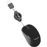 Targus - Muis - rechts- en linkshandig - optisch - 3 knoppen - met bekabeling - USB - zwart