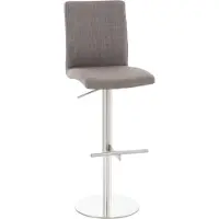 CLP barkruk Cadiz met stoffen bekleding, draaibaar en in hoogte verstelbaar, belastbaar tot 240 kg | Kleur: donkergrijs. Frame: roestvrij staal