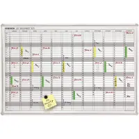 Franken JetKalender JK703 jaarkalender, magnetisch, opbergbak, B 900 x H 600 mm, staal & aluminium, wit