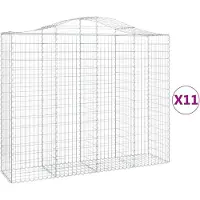 vidaXL Schanskorven 11 st gewelfd 200x50x160/180 cm ijzer