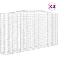 vidaXL Schanskorven 4 st gewelfd 400x50x220/240 cm ijzer
