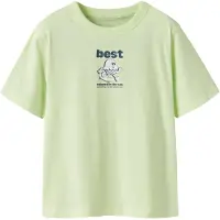 Name it KIDS T-shirt met backprint limegroen Jongens Katoen Ronde hals - maat 146/152