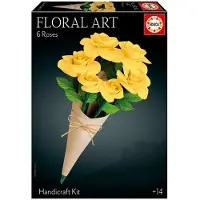 Educa Floral Art - 6 Yellow Roses - - OneSize - Knutselpakket