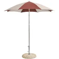 HAY Terrazza Parasol Octagon | Off-white and burgundy