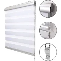 Sol Royal rolgordijn lichtdoorlatend – 60x160cm wit – duo rolgordijnen montage zonder boren– SolDecor DK9