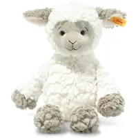 Steiff lammetje Lita, 30 cm, wit-bruin-grijs, zittend, artikelnummer 073427