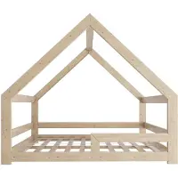 Need Sleep - Montessori Huisbed 140x190 cm – Peuterbed met Valbeveiliging – Symmetrisch – Naturel Hout